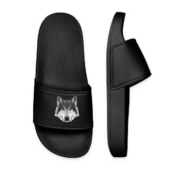 LOUP POLYGONE Husky Wolves Wildlife America - Claquettes Femme - noir - Devant