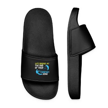 Kiteboard Kite Kiteboarding Geschenk Kitesurfer - Frauen Badelatschen - Schwarz - Vorne