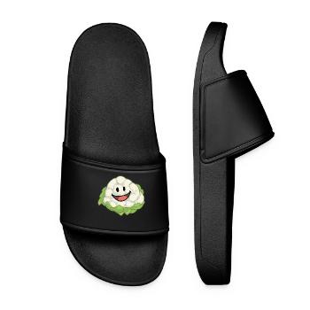 Cauliflower Cabbage Vegetables Vegan Healthy - Women’s Pool Sliders - black - Front