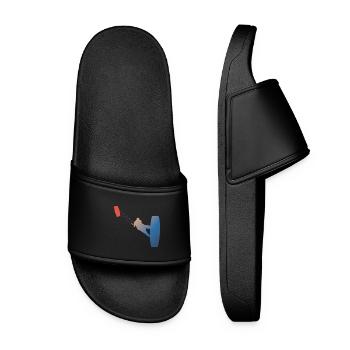 Kitesurfers tshirts with gradient and cool kite - Women’s Pool Sliders - black - Front