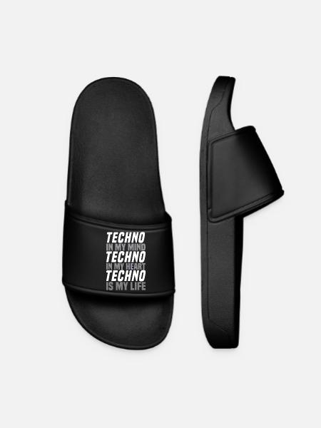 Techno - Frauen Badelatschen - Schwarz