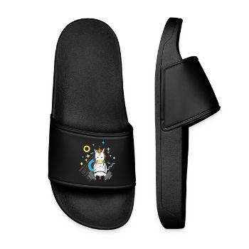 Einhorn Fitness Gym Sport Gewichtheben Geschenk - Frauen Badelatschen - Schwarz - Vorne