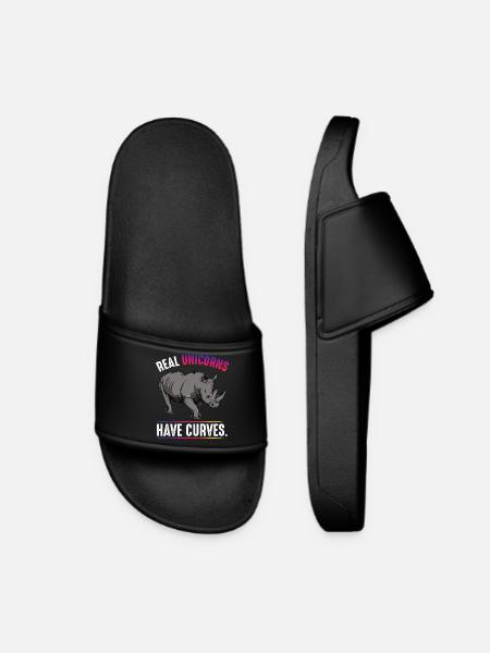 Real Unicorns Have Curves - Frauen Badelatschen - Schwarz