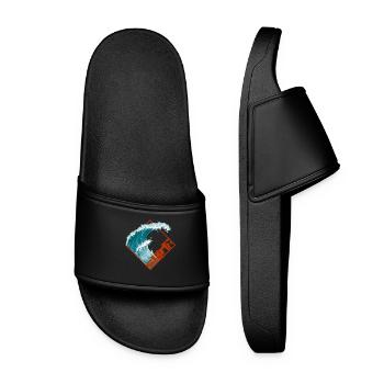 Surf wave surfer surfers - Women’s Pool Sliders - black - Front