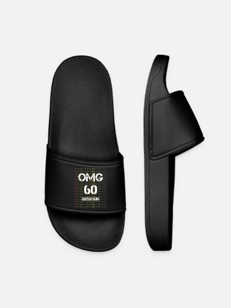 60 - Years old, OMG Vintage Birthday Birthday - Women’s Pool Sliders - black