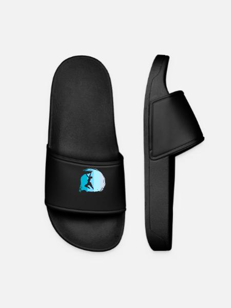 Klettern Kletterer Boulderer Retro - Frauen Badelatschen - Schwarz