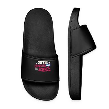 Coffee And Computer Science engineer Gifts shirt - Women’s Pool Sliders - black - Front