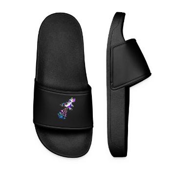 Lustiges Pupsen Einhorn Geschenk Unicorn Pupsicorn - Frauen Badelatschen - Schwarz - Vorne