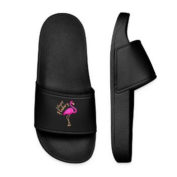 Flamingo, pink flamingo, flamingo flamingos - Women’s Pool Sliders - black - Front