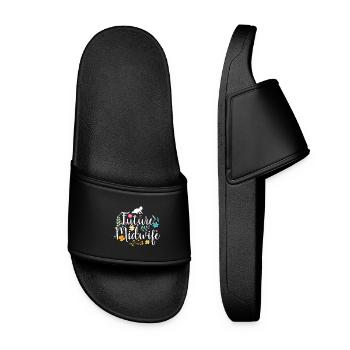 Midwives School | Midwives obstetrician gifts - Women’s Pool Sliders - black - Front