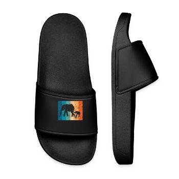 Eléphant éléphant animal Afrique retro cadeau - Claquettes Femme - noir - Devant