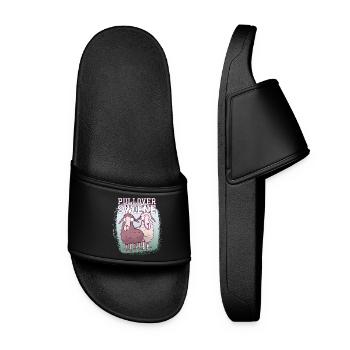 Pulloverswiene Plattdeutsch Ostfriesisch Schafe - Frauen Badelatschen - Schwarz - Vorne