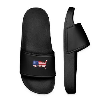 Usa Flag - Women’s Pool Sliders - black - Front