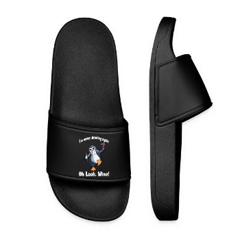Je ne vais pas boire un verre, Wine! Pingouins - Claquettes Femme - noir - Devant