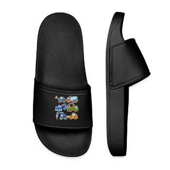 Construction site vehicles - Women’s Pool Sliders - black - Front