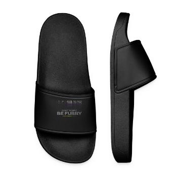 Furry, Furry Fursona, Kongresse, - Women’s Pool Sliders - black - Front