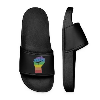 Gay Pride LGBT Pride Gay Cadeau Arc-en-ciel - Claquettes Femme - noir - Devant