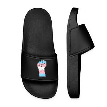 LGBT Pride Transsexuel Faust Transgenre Drapeau - Claquettes Femme - noir - Devant