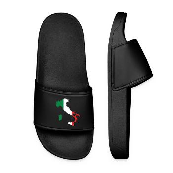 Amour Italie cadeau italien fierté coeur - Claquettes Femme - noir - Devant