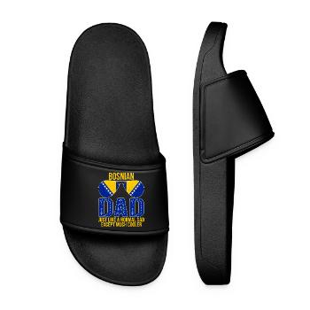 Bosnian Dad Bosnien Flagge Sonnenbrillen Vatertag - Frauen Badelatschen - Schwarz - Vorne