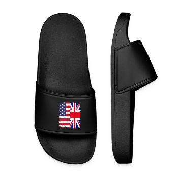 UK USA Flag - Women’s Pool Sliders - black - Front