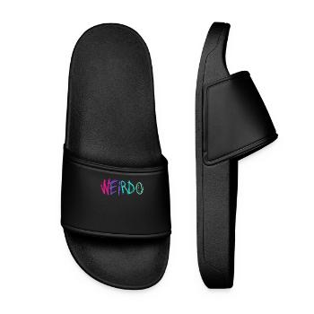 Weirdo Rockmusik Punk Rock Gothic Emo Kawaii Weird - Frauen Badelatschen - Schwarz - Vorne