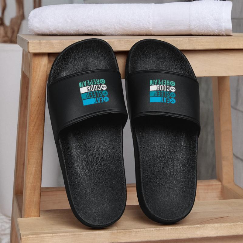 Eat Sleep Code Repeat Programmer Software Women’s Pool Sliders