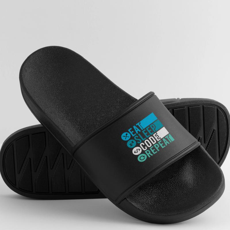 Eat Sleep Code Repeat Programmer Software Women’s Pool Sliders