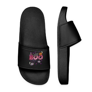 Halloween Boo Halloween-Kostüm - Frauen Badelatschen - Schwarz - Vorne