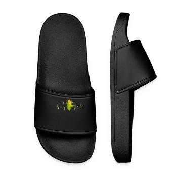 Corn Heartbeat - Women’s Pool Sliders - black - Front