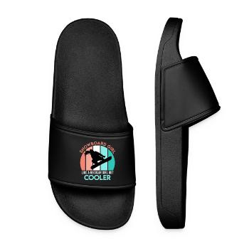 Women Snowboard Saying Snowboard Girl Boarder - Women’s Pool Sliders - black - Front