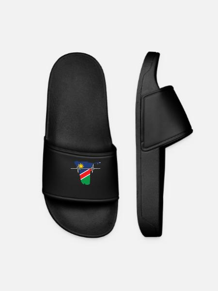 Namibia Herzschlag Flagge Vintage Namibia - Frauen Badelatschen - Schwarz