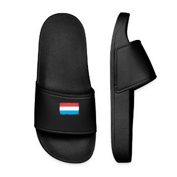 Luxemburg Herzschlag Flagge Vintage Luxemburg - Frauen Badelatschen - Schwarz - Vorne