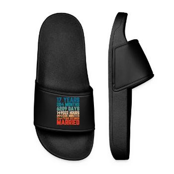 17 ans marié Mariage Mariage Dire Cadeau - Claquettes Femme - noir - Devant