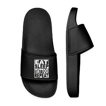 Manger le tatouage de sommeil Répéter - Claquettes Femme - noir - Devant