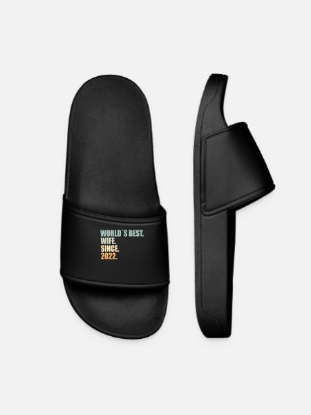 Meilleure épouse depuis 2022 1er anniversaire de mariage - Claquettes Femme - noir