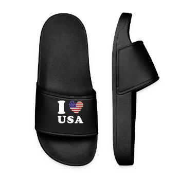 I love USA - Women’s Pool Sliders - black - Front