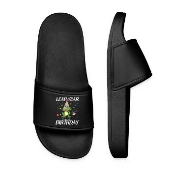 Leap Year Birthday for men, women and children - Women’s Pool Sliders - black - Front