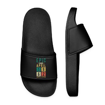 Birthday April 1962 - Women’s Pool Sliders - black - Front