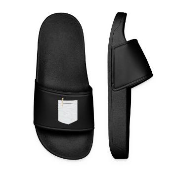 Poche poitrine avec stylo à bille - Claquettes Femme - noir - Devant
