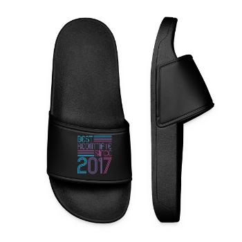 Best roommate since 2017 love your roomates - Women’s Pool Sliders - black - Front