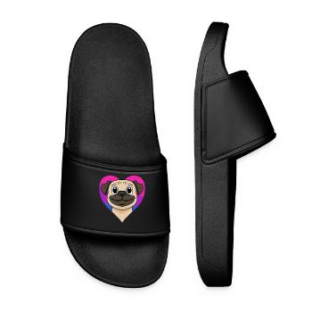 Bisexuell Mops Hund Geschenk - Frauen Badelatschen - Schwarz - Vorne