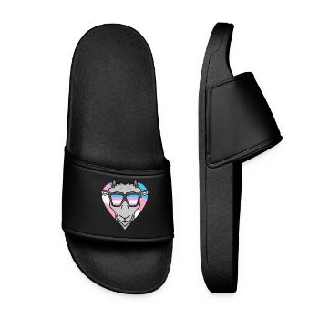 Transgender Transsexual Goat Gift - Women’s Pool Sliders - black - Front