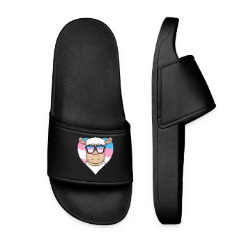 Transgender Transsexual Sheep Gift - Women’s Pool Sliders - black - Front