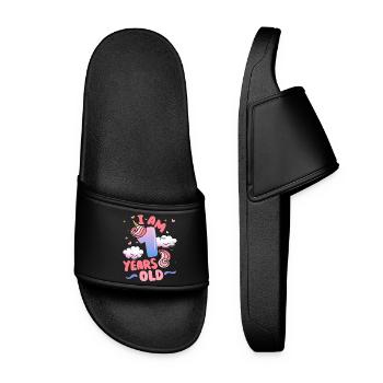 J’ai 1 an | Thème Licorne | 1. - Claquettes Femme - noir - Devant