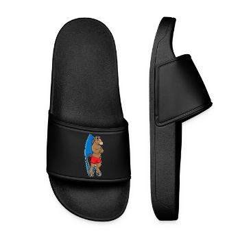 Horse Surfing Surfboard Summer - Women’s Pool Sliders - black - Front