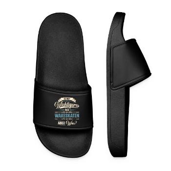 Wakeskate Wakeskating Wakeskater Wakeboard - Frauen Badelatschen - Schwarz - Vorne