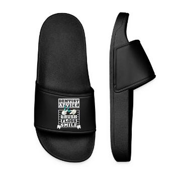 Dentist advice brush floss smile - Women’s Pool Sliders - black - Front