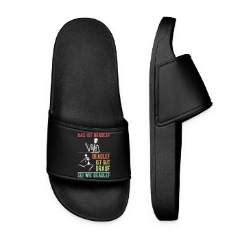 This Is Deadlef Skeleton Halloween Costume Gift - Women’s Pool Sliders - black - Front