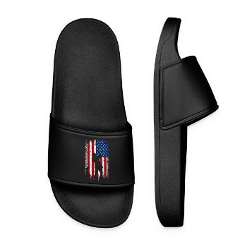 Usa American flag 4th of july Hunting - Women’s Pool Sliders - black - Front